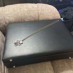 Vintage Dragon Pendant Necklace Bronze Tone Chain Y2K Aesthetic Statement Jewelr